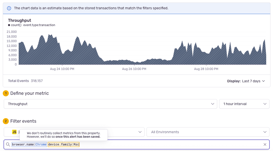 Advanced filters for transactions